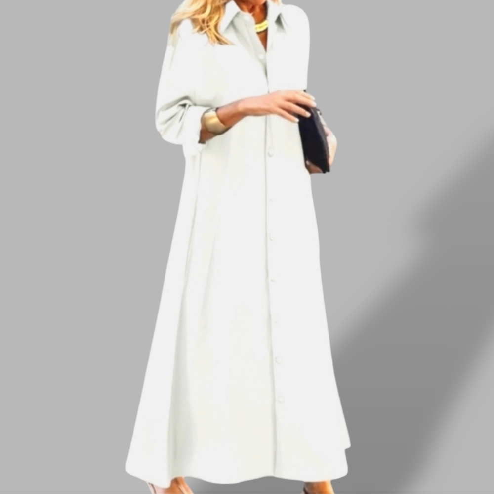 🛑BOGO FREE 🆕Chic Full Length Collared Shirt Dress